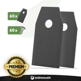 Lames de tondeuse robot universelles To the South® adaptées aux modèles Gardena, Husqvarna, McCulloch, Yard Force, Segway, Garden Feelings, Cramer, ECOVACS, Ferrex et Florabest - Revêtement noir - 60 pièces
