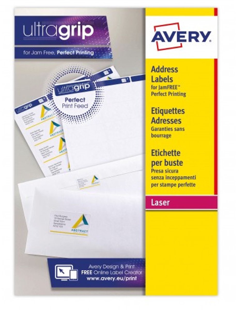 Avery L7651-15 adreslabels Wit Zelfklevend label