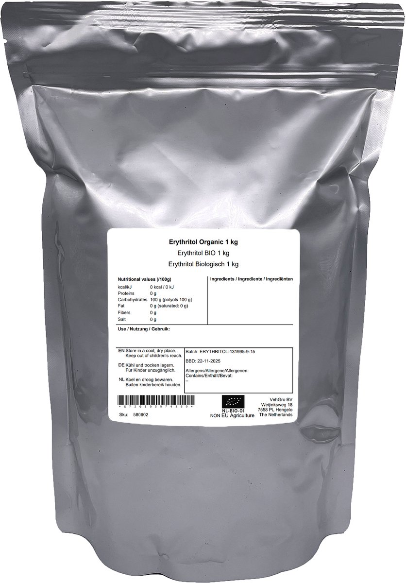 Erythritol Strooisuiker - 1 Kg - Holyflavours
