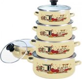 Bol.com Klausberg 7170 - 10 delige pannenset - emaille - creme aanbieding