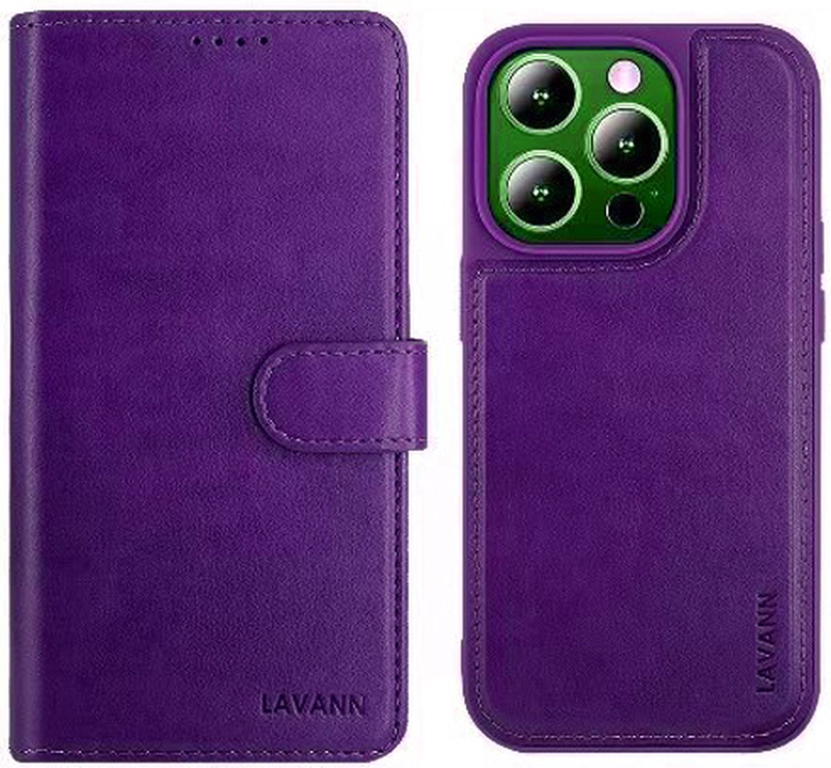 Telefoonhoesje Leer Book Case 2 in 1 - Geschikt voor Samsung A06 - Paars - Magnetic Case