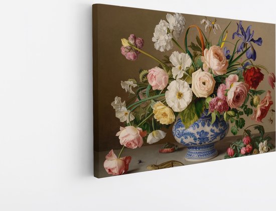 Saammp Canvas Schilderij - Bloemen in mooie vaas - Abstract - 120x80 - Foto op canvas - Wanddecoratie - Muurdecoratie Woonkamer - Kantoor Decoratie