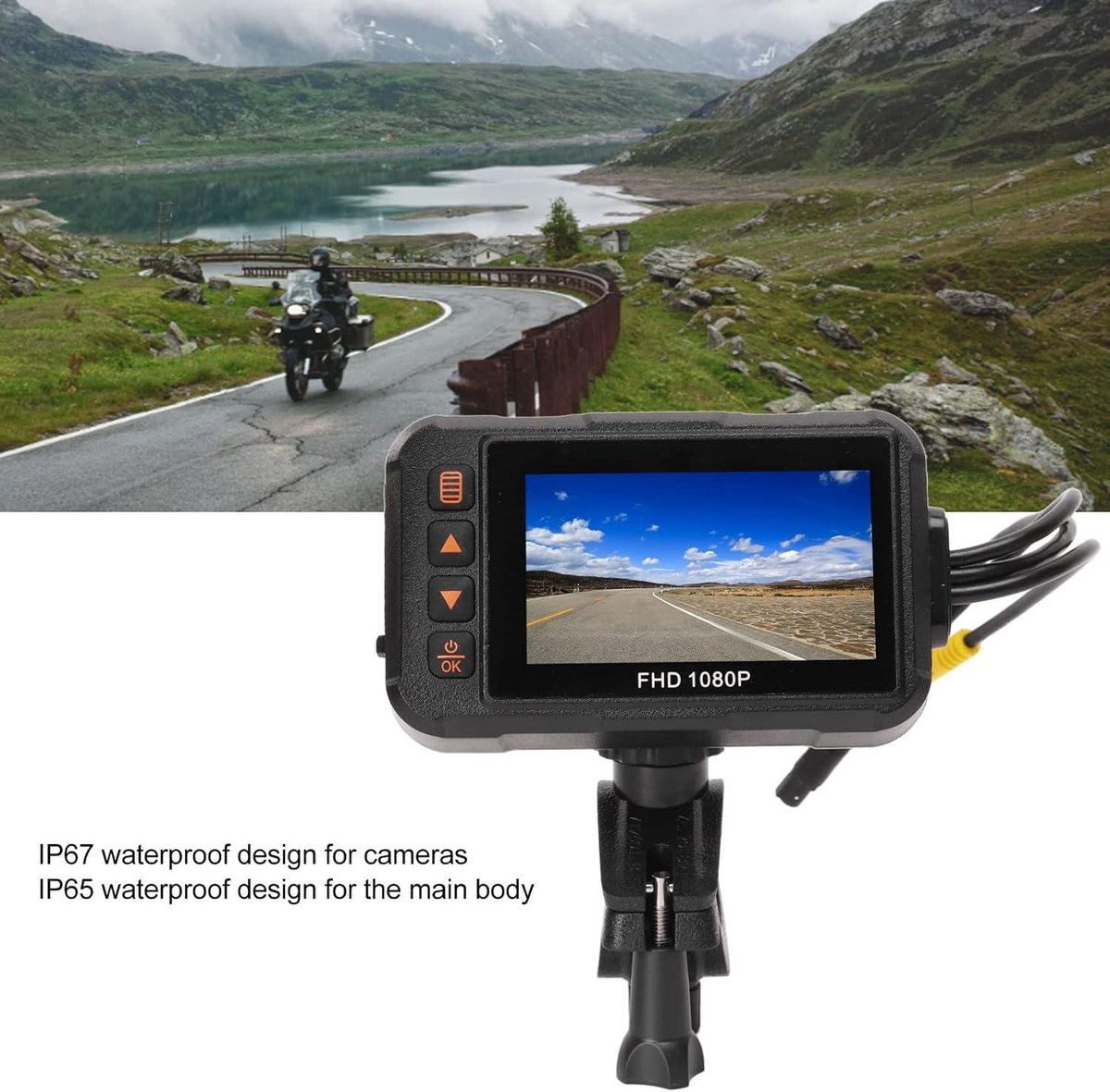 Motorfiets Actie Camera 3in Dash Cam 1080P Voor Achter Video Recorder - Rijden Loop Recording G Sensor Parkeerbewaking Waterdicht . – foto 3