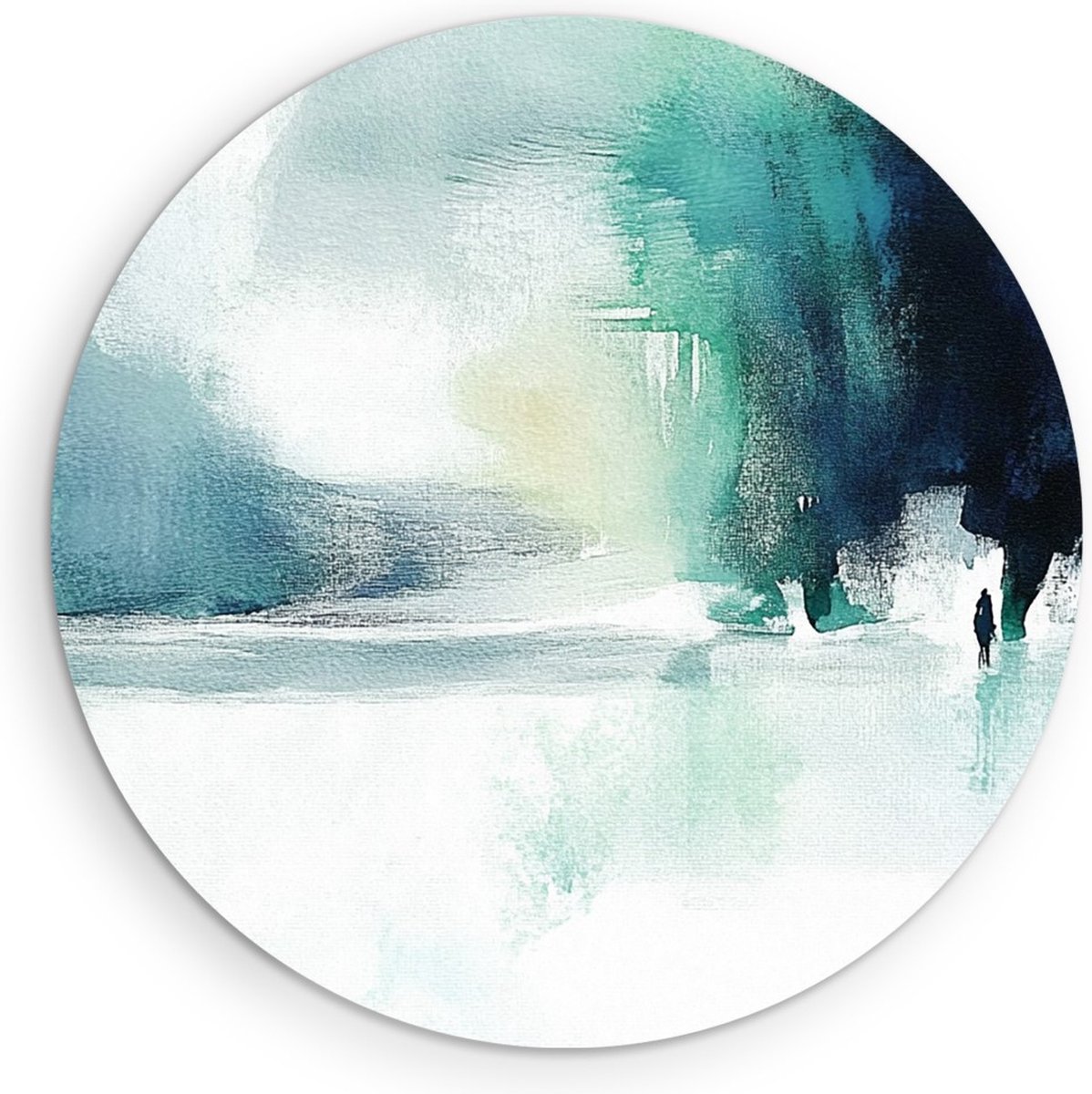 Saammp Forex Muurcirkel - Turqoise minimalistisch - Abstract - Ø 70 - Wandcirkel - Wanddecoratie Cirkel - Muurdecoratie Woonkamer - Slaapkamer decoratie - Rond Schilderij