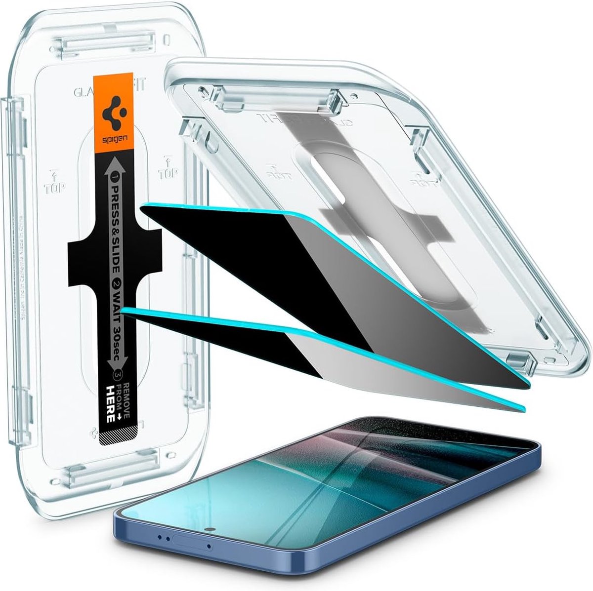Spigen Geschikt voor Samsung Galaxy S25 Plus - EZ Fit Screenprotector - Privacy - 2 Stuks