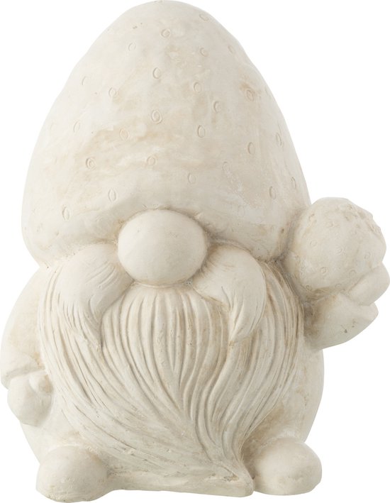 J-Line decoratie Kabouter Buiten - kunststof - beige - large