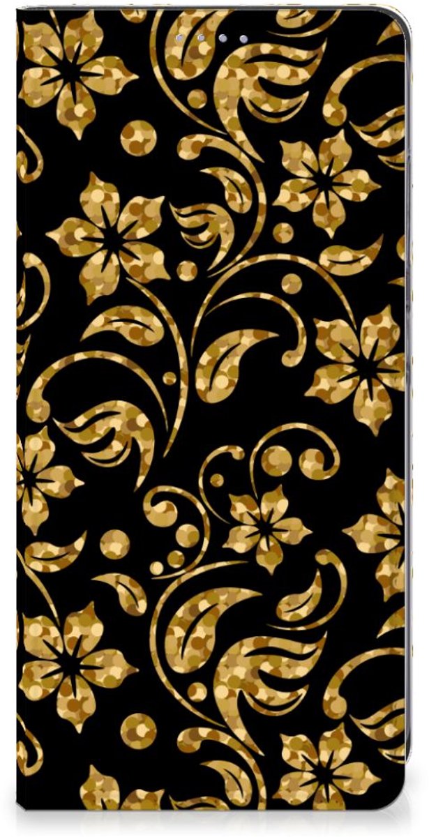 Samsung Galaxy S24 Plus Smart Cover Gouden Bloemen