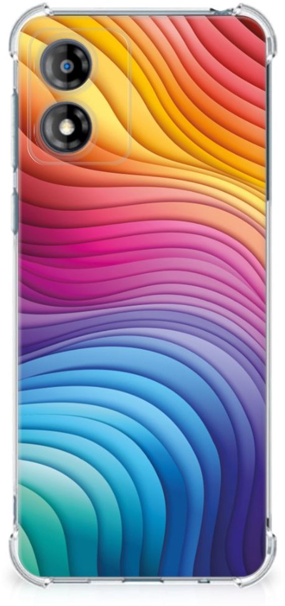 Shockproof Case voor Motorola Moto E13 Regenboog