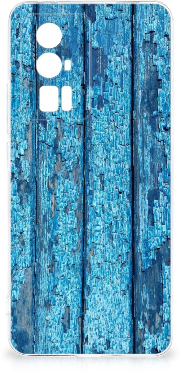 Xiaomi Poco F5 Pro Bumper Hoesje Wood Blue