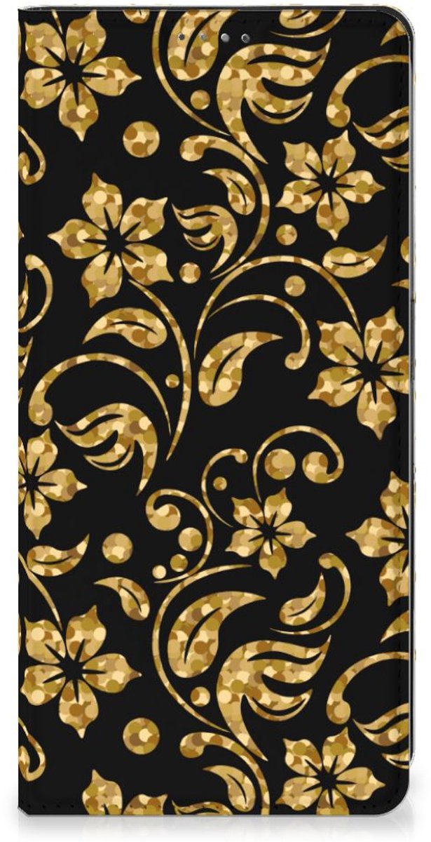 Book Case voor Nothing Phone (2) Smart Cover Gouden Bloemen