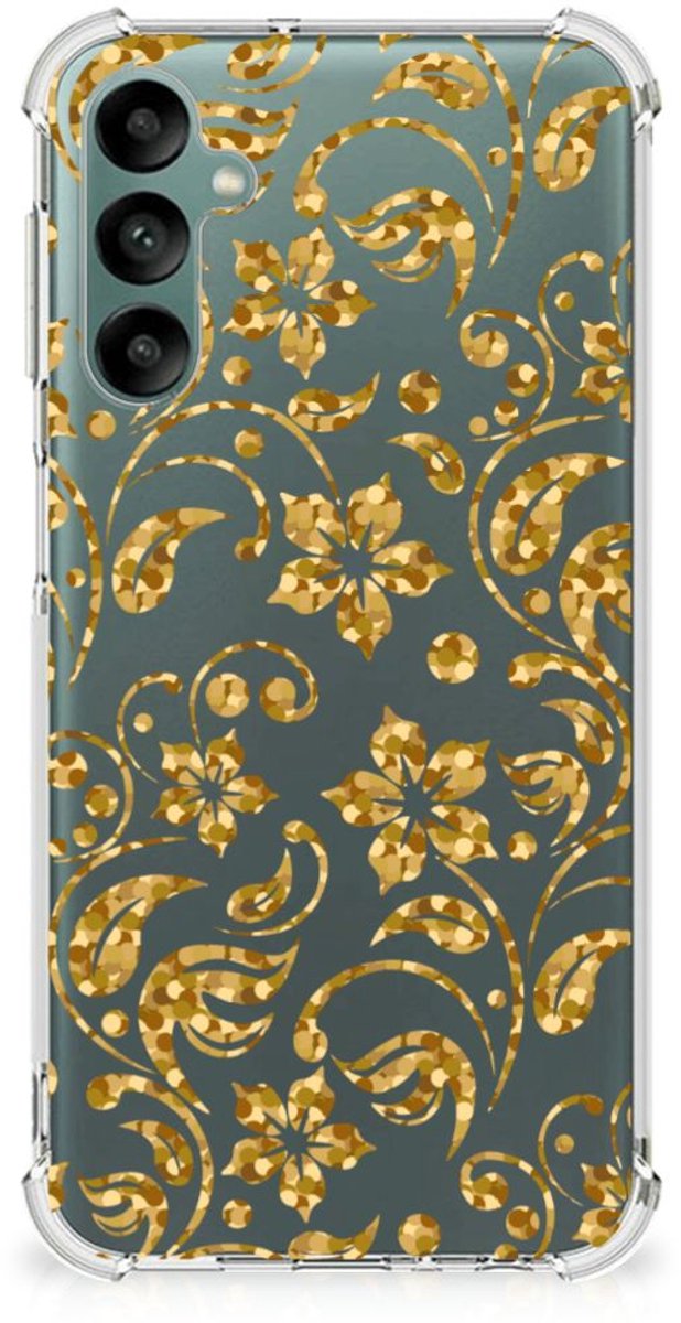 Samsung Galaxy A24 Case Gouden Bloemen