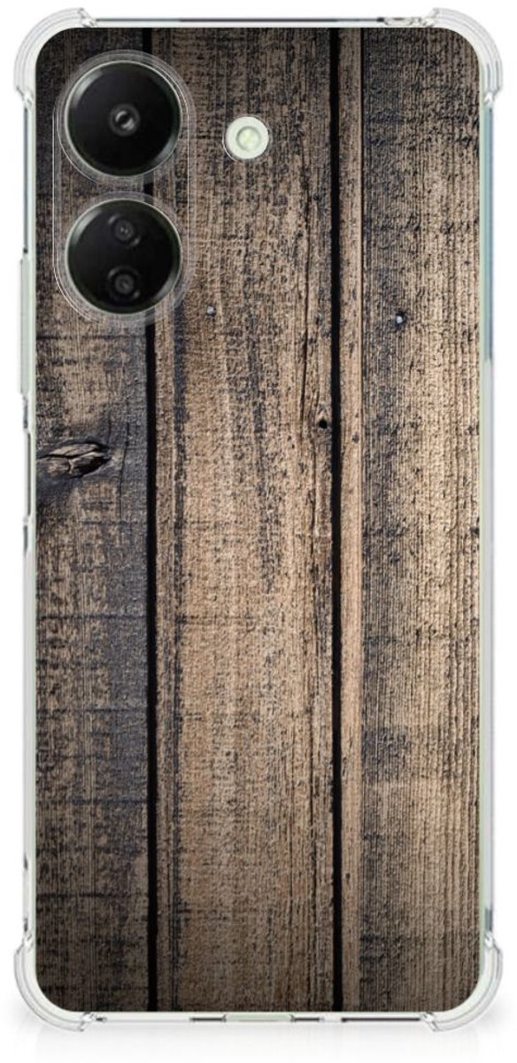 Xiaomi Redmi 13C 4G Stevig Telefoonhoesje Steigerhout