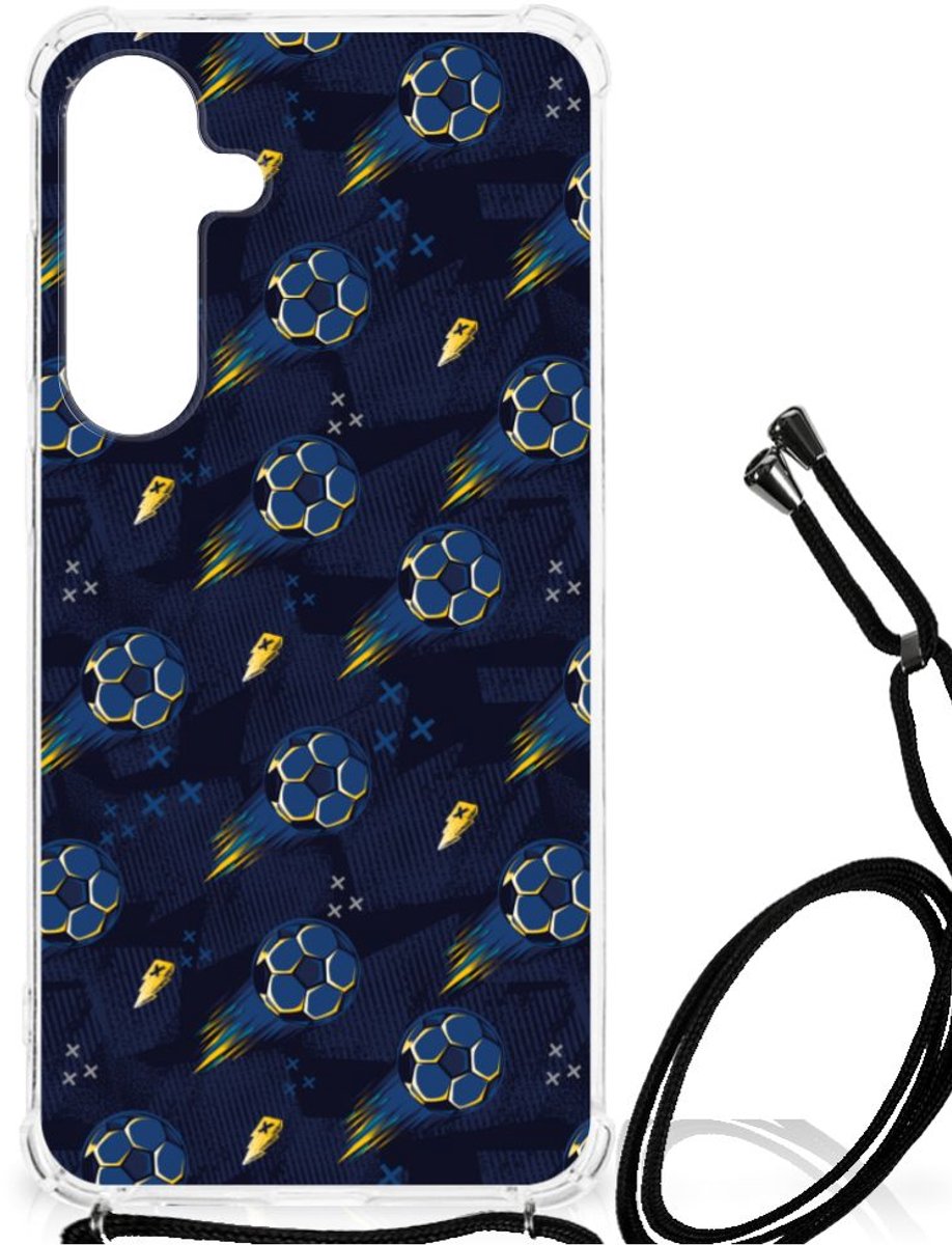 Doorzichtige Silicone Hoesje voor Samsung Galaxy S24 Plus Voetbal