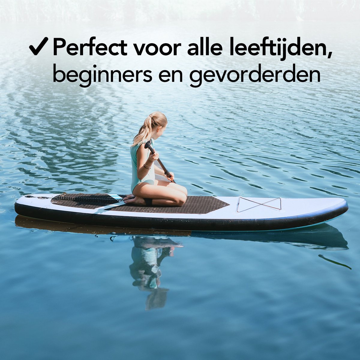 Brixy SUP Board - Opblaasbaar Paddle Board - Complete Set - 320 cm - Max. 150 kg - Turquoise – foto 5