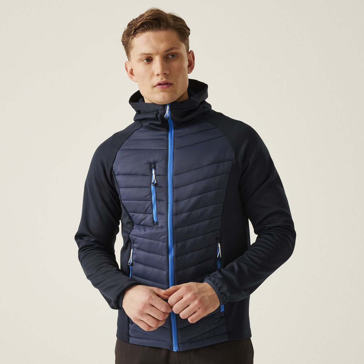 Gevulde Jas Hiking Heren Nagate Hybrid Jacket Blauw