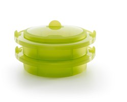 Lékué Magnetron Stoompan - Stapelbaar - Siliconen - Green