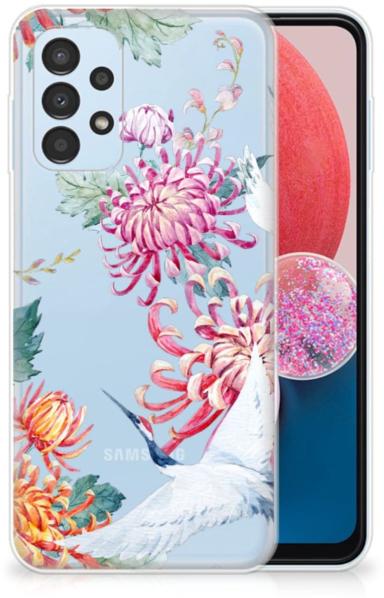 Samsung Galaxy A13 4G TPU Hoesje Bird Flowers