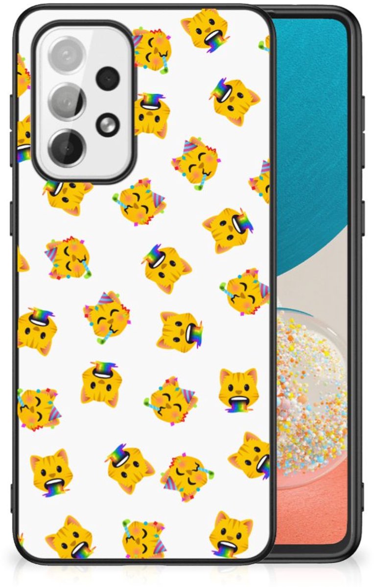 Back Case voor Samsung Galaxy A73 Katten Emojis