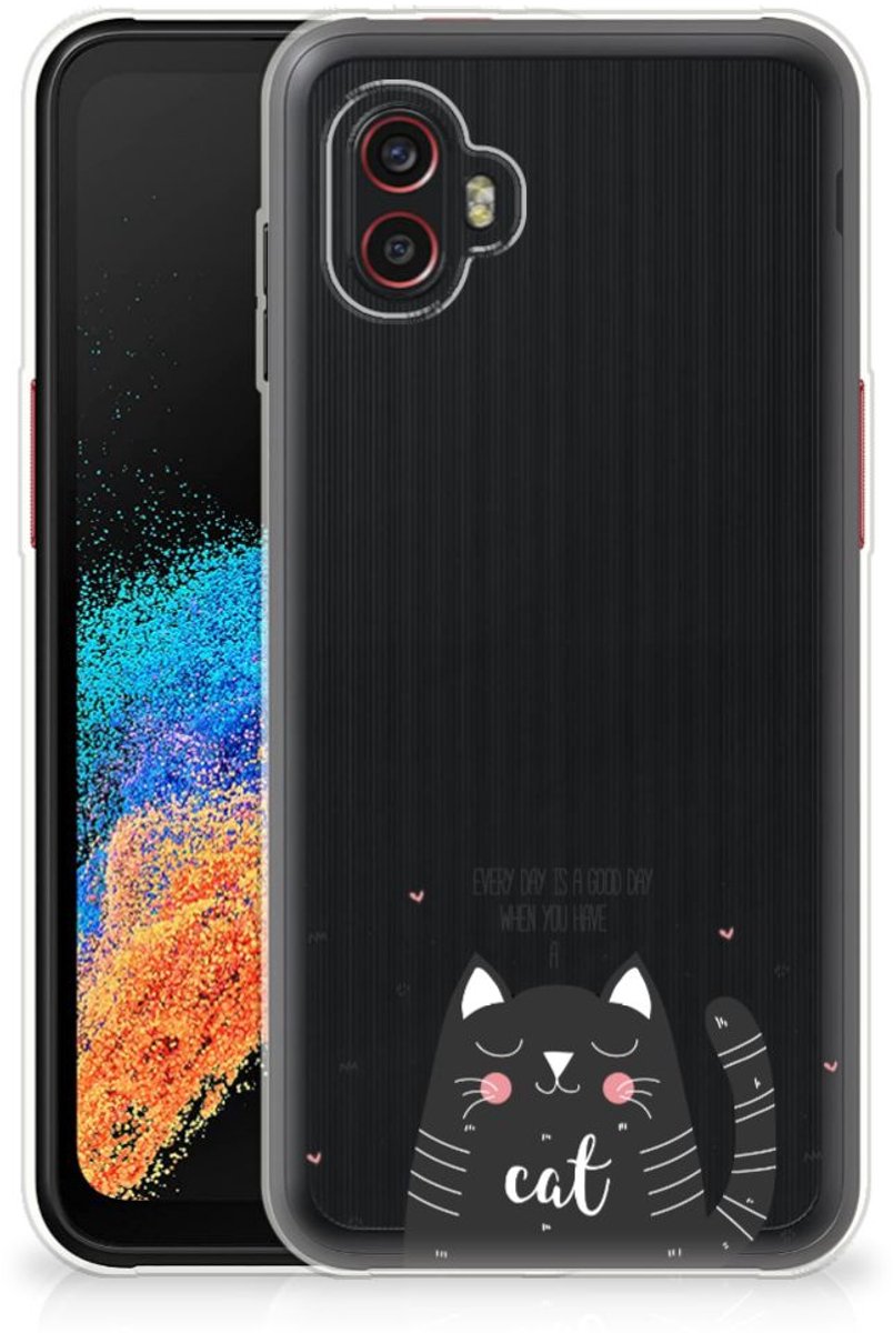 Samsung Galaxy Xcover 6 Pro Telefoonhoesje met Naam Cat Good Day