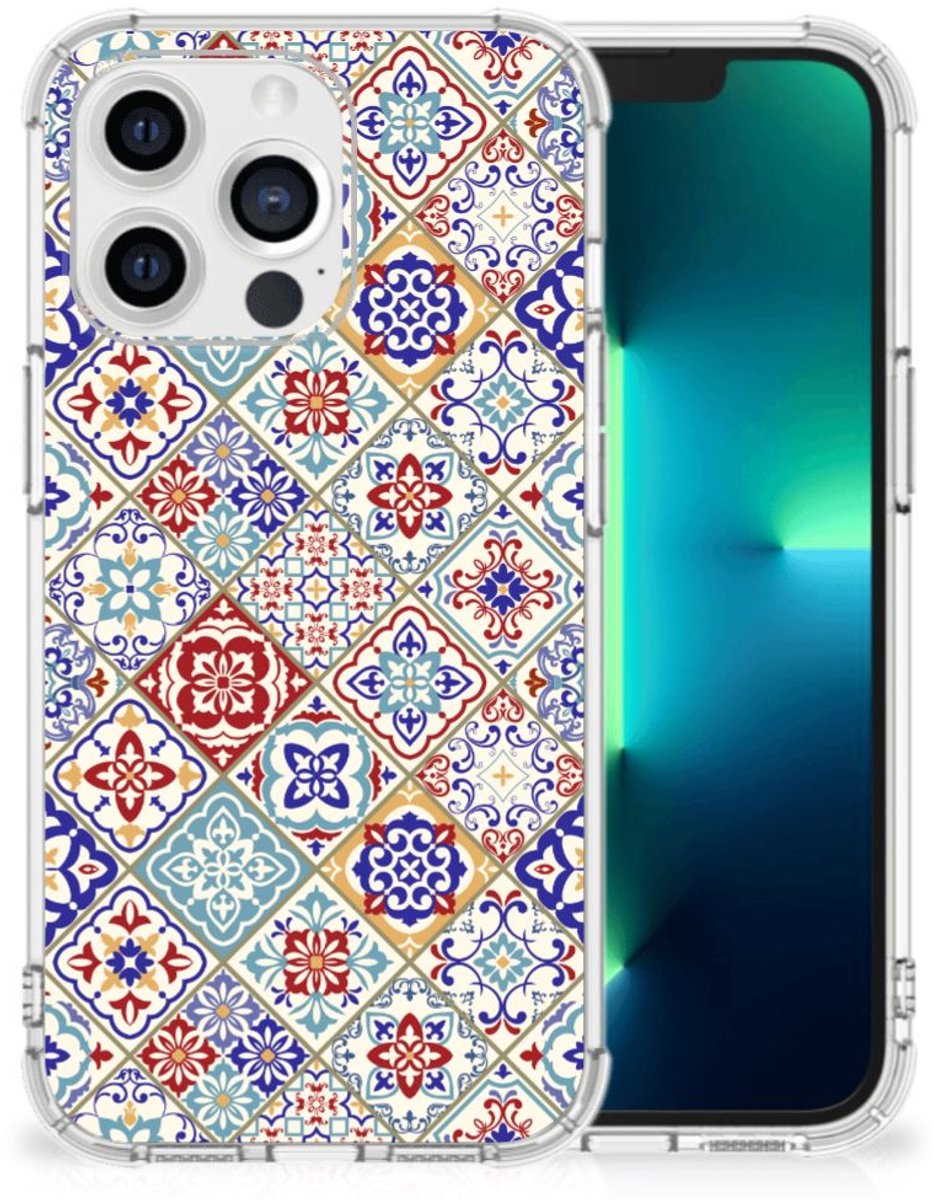 Apple iPhone 13 Pro Anti-Shock Hoesje Tiles Color