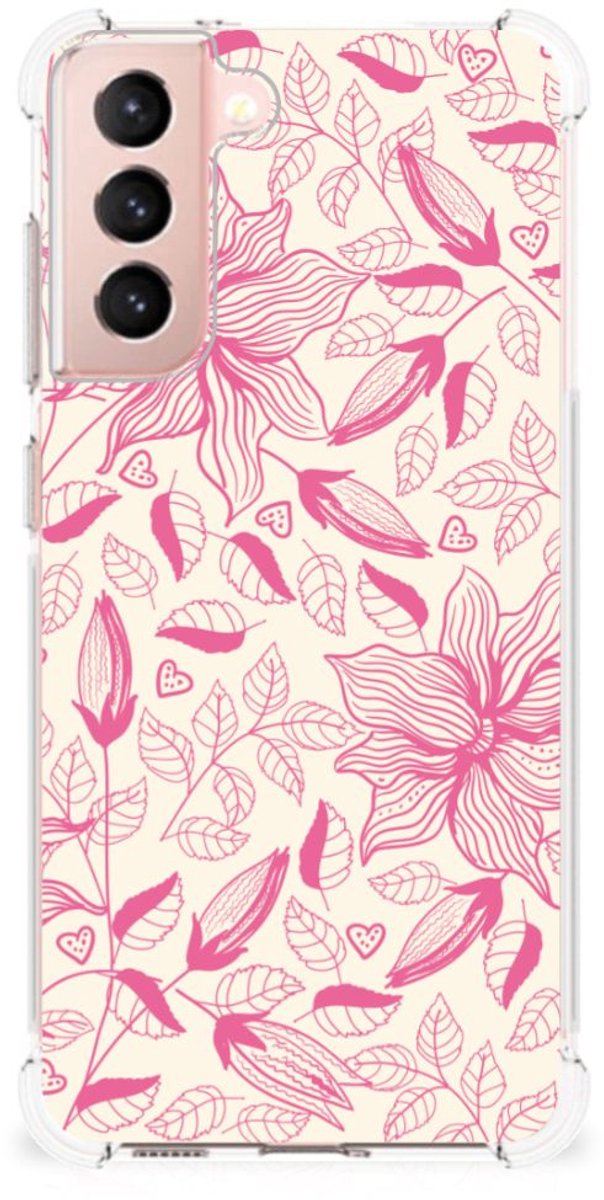 Samsung Galaxy S21 FE Case Pink Flowers