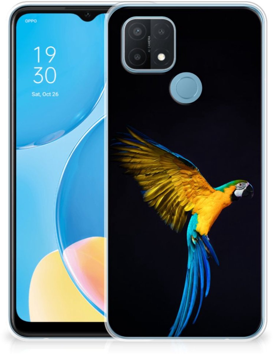 OPPO A15 TPU Hoesje Papegaai