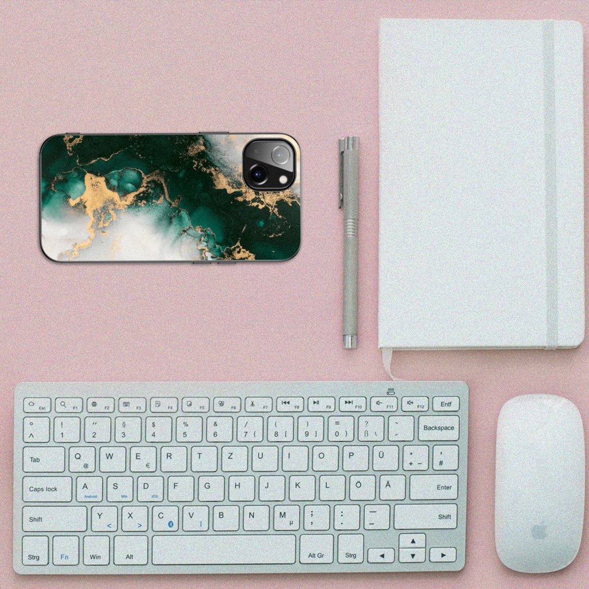 Marmeren Print Telefoonhoesje voor iPhone 14 Plus Marmer Groen