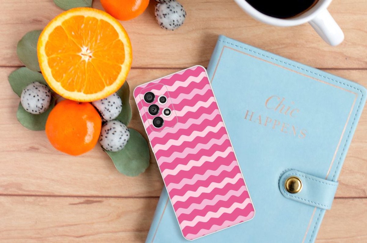 Samsung Galaxy A73 5G TPU bumper Waves Pink