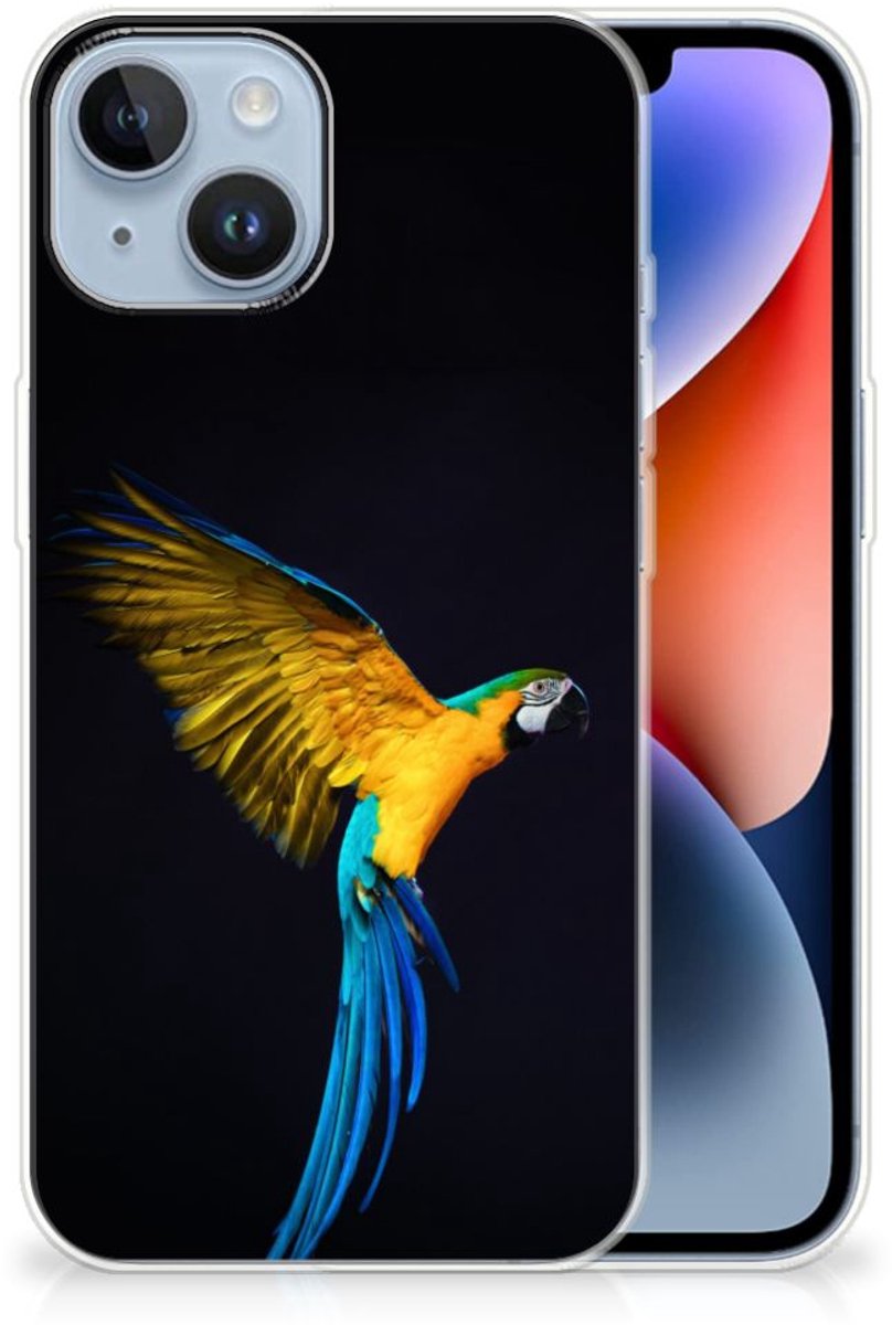 Apple iPhone 14 TPU Hoesje Papegaai