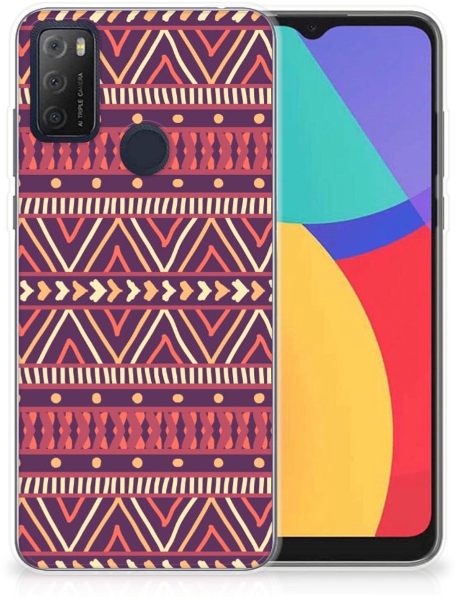 Alcatel 1S (2021) TPU bumper Aztec Paars