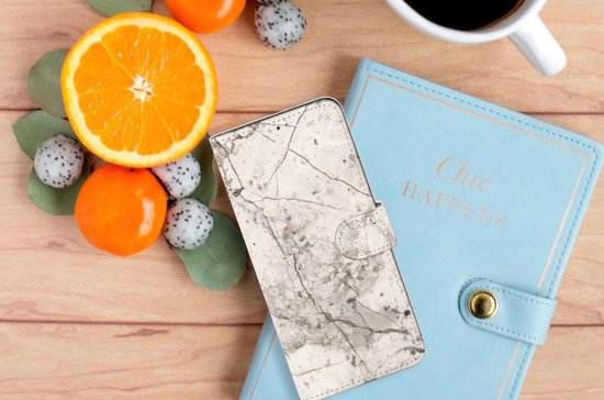 Coque avec pour OPPO A17 Portefeuille Marbre Beige