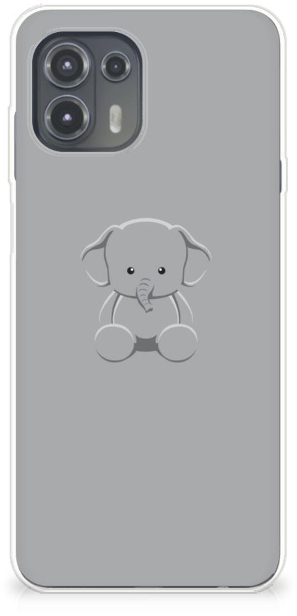 Motorola Edge 20 Lite Telefoonhoesje met Naam Grijs Baby Olifant