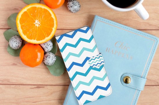 Etui pour téléphone portable OPPO A15 Etui photo Zigzag Blauw