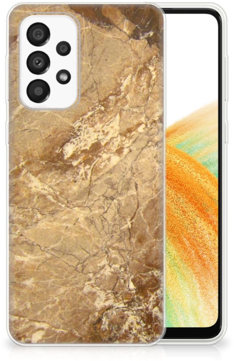 Samsung Galaxy A33 5G TPU Siliconen Hoesje Marmer Creme