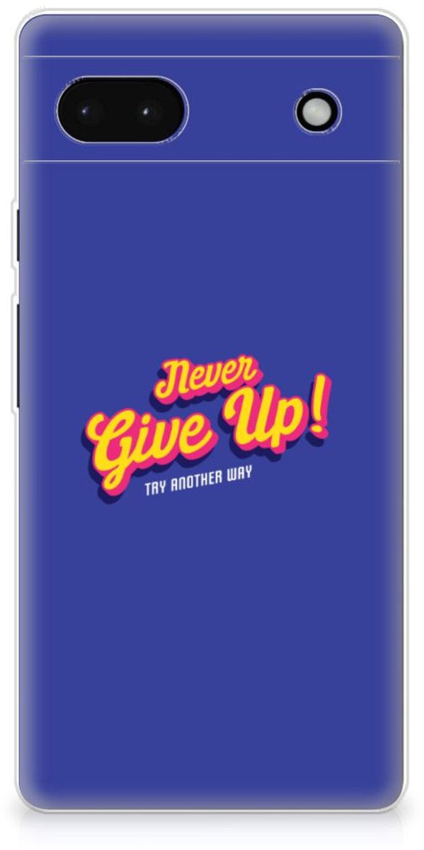 Google Pixel 6A Siliconen hoesje met naam Never Give Up