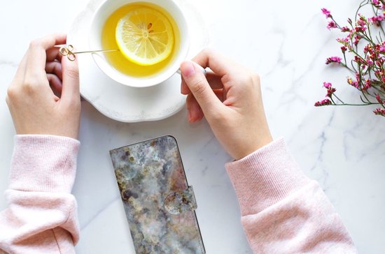 Étui pour téléphone portable Xiaomi 12 | 12X Couverture de Livre Grijs Marbre