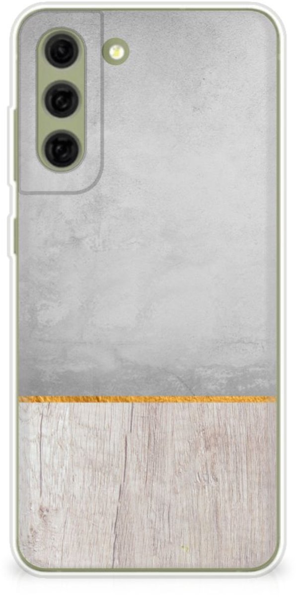 Samsung Galaxy S21FE Bumper Hoesje Wood Concrete
