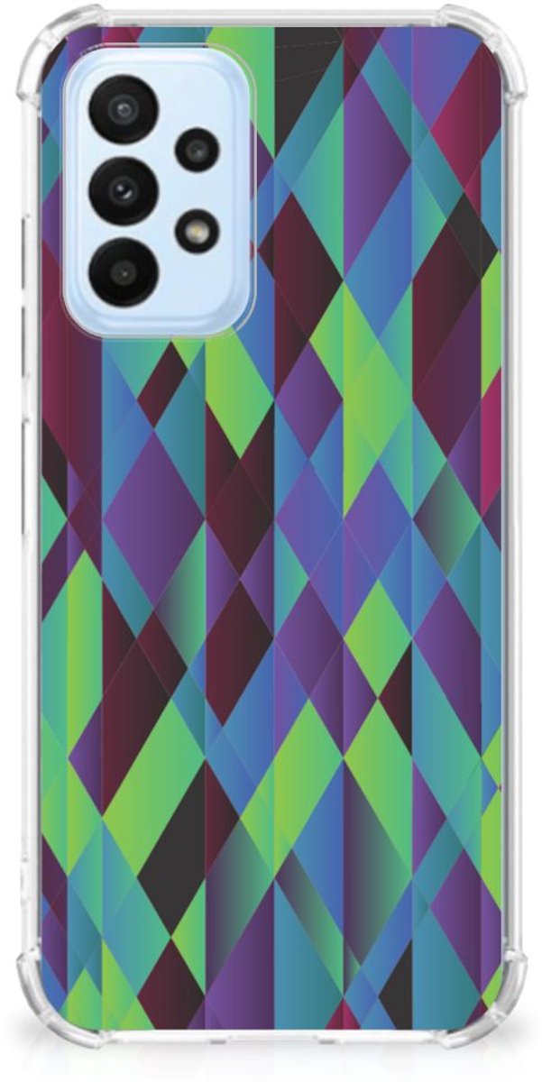 TPU Case Anti-Shock voor Samsung Galaxy A23 Shockproof Case Abstract Green Blue