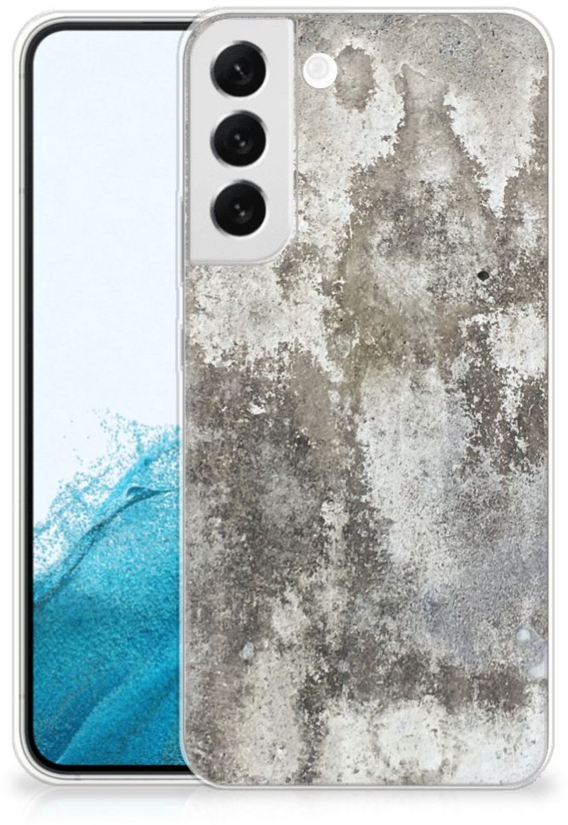 Samsung Galaxy S22 Plus TPU Siliconen Hoesje Beton Print
