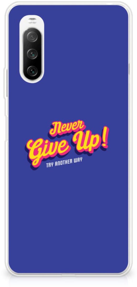 Sony Xperia 10 III Siliconen hoesje met naam Never Give Up