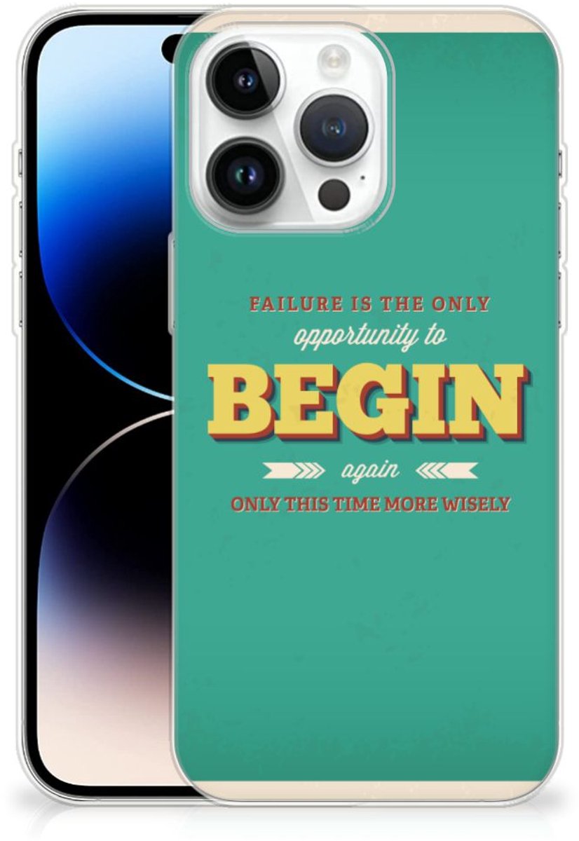 iPhone 14 Pro Max Siliconen hoesje met naam Quote Begin