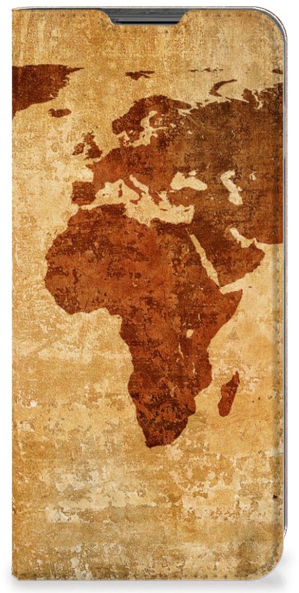Standcase Hoesje voor Motorola Moto G22 Book Cover Wereldkaart