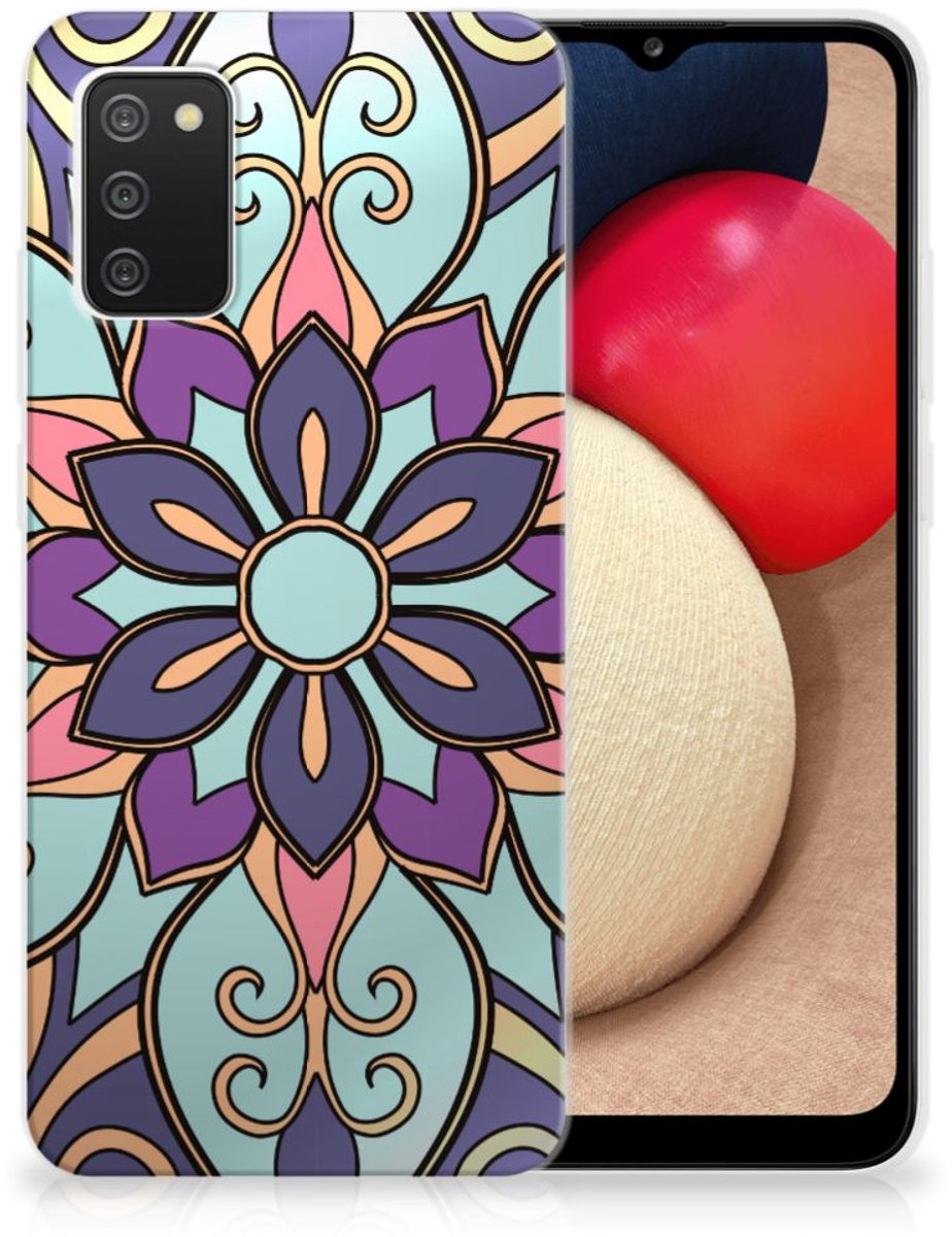 Samsung Galaxy A02s TPU Case Purple Flower