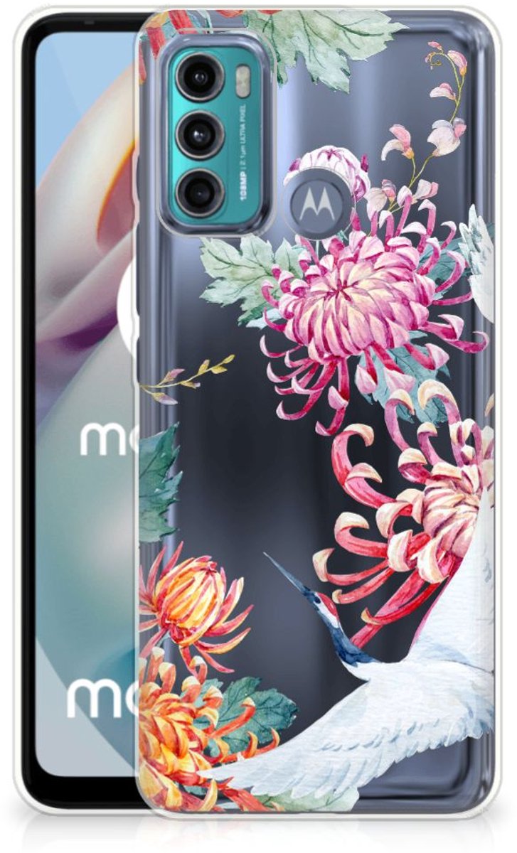 Motorola Moto G60 TPU Hoesje Bird Flowers