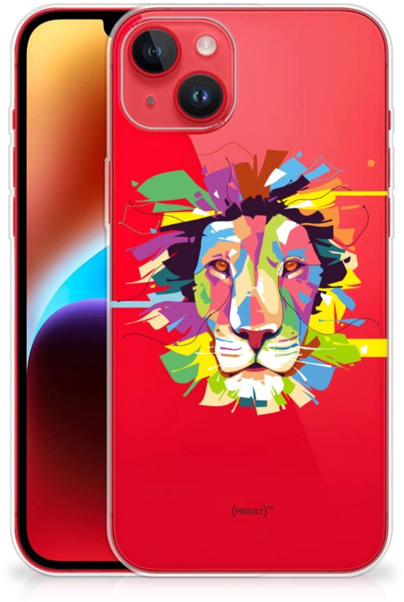 iPhone 14 Plus Telefoonhoesje met Naam Lion Color