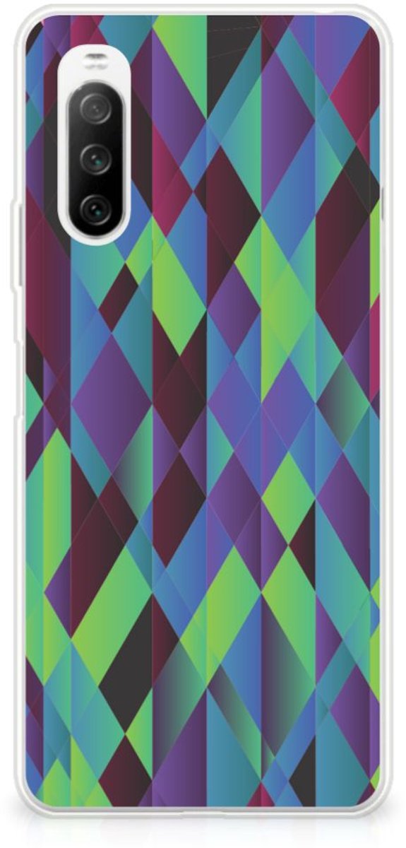Sony Xperia 10 III TPU Hoesje Abstract Green Blue