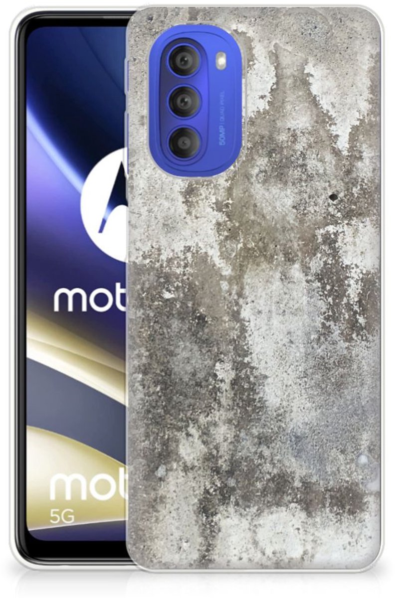 Motorola Moto G51 5G TPU Siliconen Hoesje Beton Print