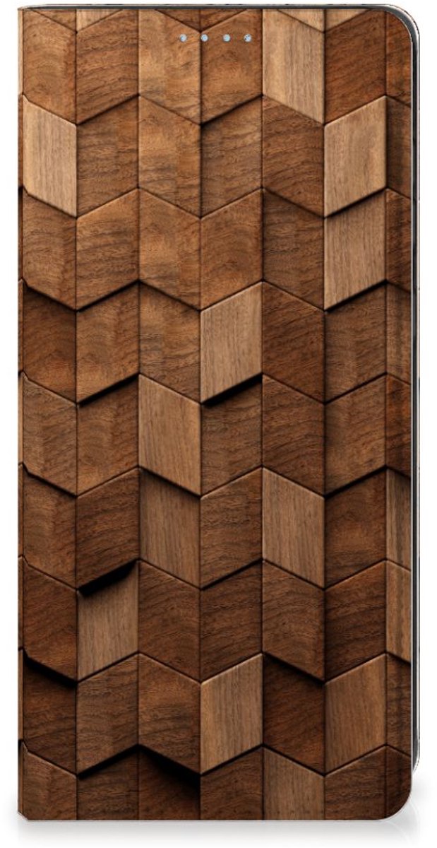 Book Wallet Case voor Samsung Galaxy A21s Wooden Cubes
