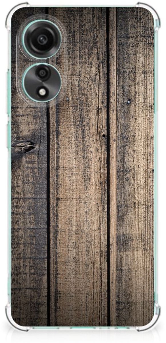 OPPO A78 4G Stevig Telefoonhoesje Steigerhout