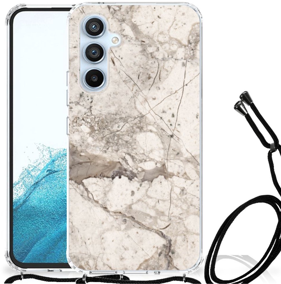 Samsung Galaxy A54 5G Anti-Shock Hoesje Marmer Beige